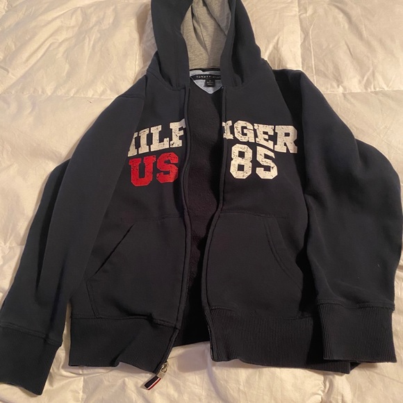 Tommy Hilfiger boys Medium Navy Blue zip hoodie - Picture 4 of 4